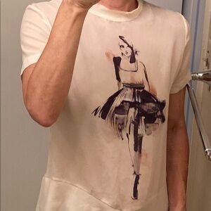 Zara vintage collection cream Graphic Tee with Short Sleeves